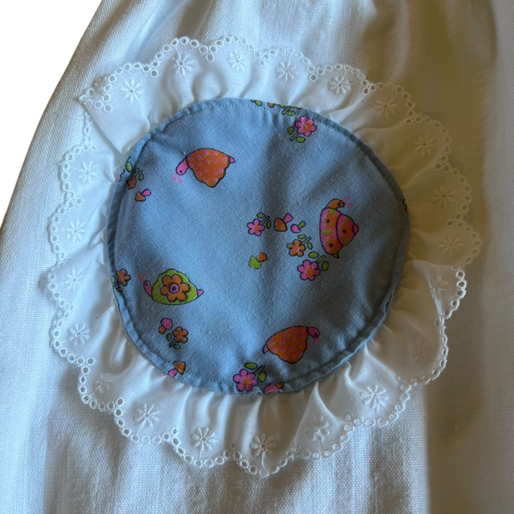 Handmade OOAK Boho Prairie Maxi Apron Dress Cottagecore Mushrooms Snails Retro - Picture 8 of 14